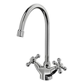 Aqualine Croce S8 Kitchen Sink Mixer Tap Chrome (23025) | Aqualine | prof.lv Viss Online
