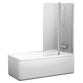 Ravak 10CVS2-100 R Asymmetrical Bath Screen 150x99cm Transparent Satin Right | Bath screens | prof.lv Viss Online