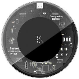 Baseus WXJK-BA02 Wireless Charger 15W, Transparent | Phone car chargers | prof.lv Viss Online