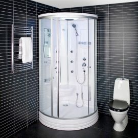Duschy 6015 103x103cm Massage Shower Cabin Silver | Shower cabines | prof.lv Viss Online