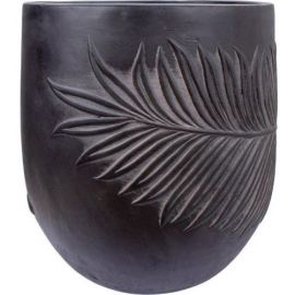 Home4You Palm 4 On Surface Flower Pot 22x22cm, Black (88047) | Flower pots | prof.lv Viss Online