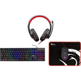 White Shark Comanche 3 Keyboard + Mouse + Headset + Pad US Black (COMANCHE-3/US) | Peripheral devices | prof.lv Viss Online
