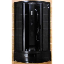 Vento Genova ZS-9821 90x90cm 215cm Quarter Round Shower Enclosure with Tray, Black (44500) | Shower cabines | prof.lv Viss Online
