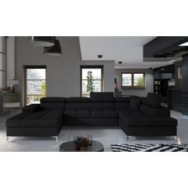 Eltap Eduardo Sawana Corner Pull-Out Sofa 60x345x90cm, Black (Edr_53) | Sofas | prof.lv Viss Online