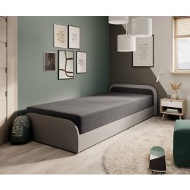 Eltap Parys GR Single Bed 80x190cm, With Mattress, Grey (BE-PA-RT-GR-05SA) | Single beds | prof.lv Viss Online