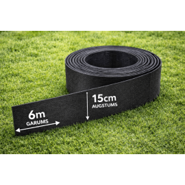 Elastīgā zāliena apmale 15x600cm, melna (71493) | Outdoor floor coverings | prof.lv Viss Online