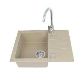 Virtuves izlietne Alveus Rock 30 1213055SEN ar maisītāju, Iebūvējamā, Granīts, Bēša (502776203) | Virtuves izlietnes | prof.lv Viss Online