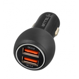 Tellur Двойной автомобильный зарядное устройство USB 36W, черный | Автомобильные зарядные устройства для телефонов | prof.lv Viss Online