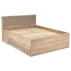 Кровать-диван Halmar Borneo, 160x200 см, без матраса, дуб/черный | Двуспальные кровати | prof.lv Viss Online