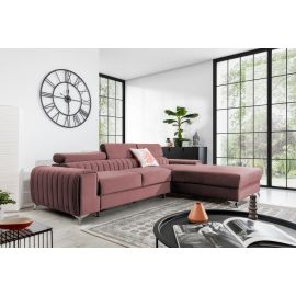 Eltap Grayson Velvet Corner Pull-Out Sofa 205x275x98cm, Pink (CO-GRA-RT-24VE) | Living room furniture | prof.lv Viss Online