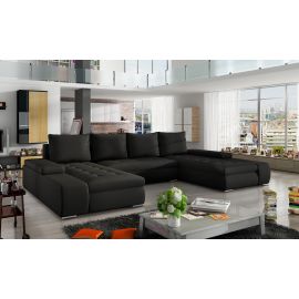 Eltap Marino Soft Corner Pull-Out Sofa 53x363x88cm, Black (MA11) | Sofas | prof.lv Viss Online