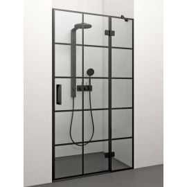 Dušas Durvis Stikla Serviss Adele 80cm 80ADE+B_D3 Caurspīdīgas Melna | Dušas durvis / dušas sienas | prof.lv Viss Online