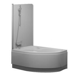Ravak CVSK1 Rosa 160/170 L Asymmetrical Bath Screen 150x100cm Left Side Transparent White (7QLS0100Y1) | Bath screens | prof.lv Viss Online