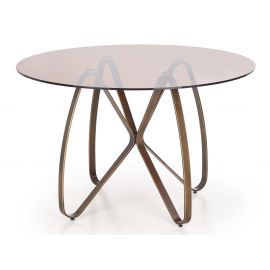 Halmar Long Glass Table 120x120cm, Brown/Transparent | Glass tables | prof.lv Viss Online