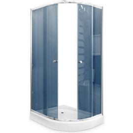 Gotland Eco 80x100cm H=195cmLP-292-100 L Semi-Circular Shower Enclosure (With Shelf) Chrome Left (39168) | Shower cabines | prof.lv Viss Online