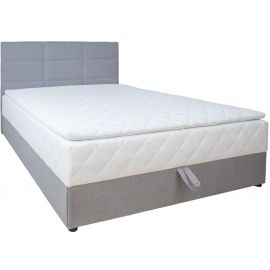 Двуспальная кровать Home4You Levi 140x200 см с матрасом, серого цвета (78236) | Kровати | prof.lv Viss Online