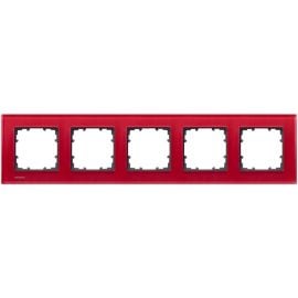 Siemens Delta Miro Glass Frame for Communication Devices 5-gang, Red (5TG1205-3) | Siemens | prof.lv Viss Online