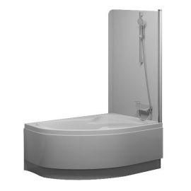 Ravak CVSK1 Rosa 140/150 R Asymmetrical Bath Screen 150x85cm Right Side Transparent Satin | Ravak | prof.lv Viss Online