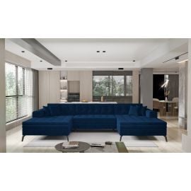 Eltap Vertizo Velvetmat Corner Pull-Out Sofa 170x350x93cm, Blue (CO-VER-UV-40VE) | Sofas | prof.lv Viss Online