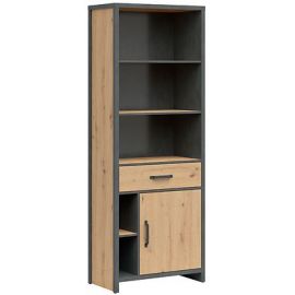 Black Red White Weston Shelf, 75x40x200.5cm, Oak/Black (S483-REG1D1S-DASN/MTA) | Living room furniture | prof.lv Viss Online