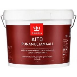 Tikkurila Aito Red Wood Stain for Exterior Wooden Surfaces, 10L | Outdoor paint | prof.lv Viss Online