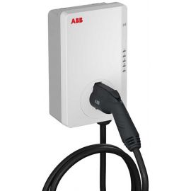 ABB Terra AC Electric Vehicle Charging Station, Type 2 Cable, 7.4kW, 5m, RFID, White (6AGC082155) | Abb | prof.lv Viss Online