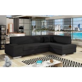 Stūra Dīvāns Izvelkams Eltap Fabio Soft 167x268x73cm Labais Stūris Melns (F24) | Izvelkamie dīvāni | prof.lv Viss Online