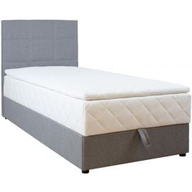 Home4You Single Bed 90x200cm, With Mattress, Grey (78235) | Continental beds | prof.lv Viss Online