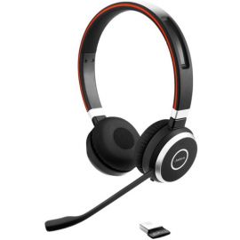 Jabra Evolve 65 Stereo MS Wireless Headset with Stand Black/Silver/Red (6599-823-399) | Audio equipment | prof.lv Viss Online