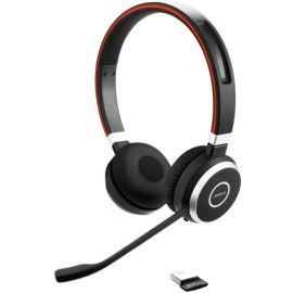 Bezvadu Austiņas Jabra Evolve 65 Stereo MS Ar Stendu Melnas/Sudraba/Sarkanas (6599-823-399) | Audio tehnika | prof.lv Viss Online