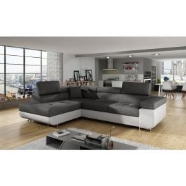 Stūra Dīvāns Izvelkams Eltap Anton Sawana/Soft 202x275x90cm Kreisais Stūris Tumši Pelēks/Balts (An_18) | Izvelkamie dīvāni | prof.lv Viss Online