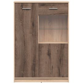 Черно-красно-белая витрина Nepo Plus, 131,5x90x34 см, дуб (S435-REG1D1W/90-DSO/DMON) | Мебель для гостиной | prof.lv Viss Online