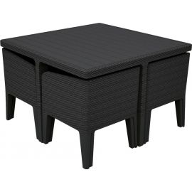 Садовый комплект мебели Keter Columbia стол + 4 стула, серый (17202279) | Комплекты садовой мебели | prof.lv Viss Online