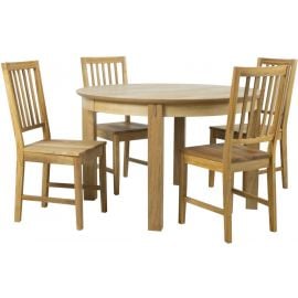 Home4You Chicago Dining Room Set Table + 4 Chairs Brown (K840083) | Dining room sets | prof.lv Viss Online