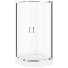Cersanit Basic Asymmetrical 80x80cm Shower Cabin with Tray TAKO Smooth White S601-117 (123DS601117) | Shower cabines | prof.lv Viss Online