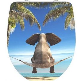 Schütte Happy Elephant Унитазная крышка с мягким закрытием Белый/Синий (82580) | Крышки для унитазов | prof.lv Viss Online
