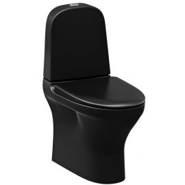 Gustavsberg Estetic Toilet Bowl with Horizontal (90°) Outlet Soft Close Quick Release Seat Black GB1183002S5231G | Gustavsberg | prof.lv Viss Online