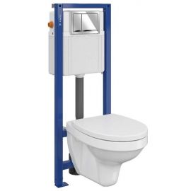 Cersanit 895 Aqua S701-216 Built-in Toilet Bowl with Mounting Frame, with Seat, White, 85376 | Built-in wc frames and buttons | prof.lv Viss Online