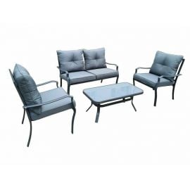 Dārza Mēbeļu Komplekts Home4you Bosler, Galds + dīvāns + 2 krēsli, Pelēks (19403) | Outdoor furniture sets | prof.lv Viss Online
