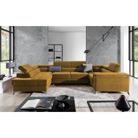 Eltap Thiago Monolith Corner Pull-Out Sofa 43x208x88cm, Yellow (Th_66) | Living room furniture | prof.lv Viss Online