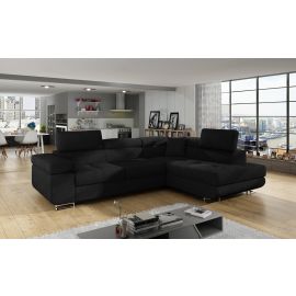 Угловой раскладной диван Eltap Anton Kronos 203x272x85 см, черный (An_521) | Угловые диваны | prof.lv Viss Online