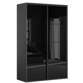 Шкаф Black Red White Flex 150,7x66x240 см, серый/черный | Шкафы для одежды | prof.lv Viss Online