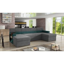 Eltap Markos MatVelvet/MatVelvet Corner Pull-Out Sofa 57x314x86cm, Grey (M12) | Corner couches | prof.lv Viss Online