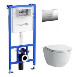 Laufen Pro 4-In-1 Комплект монтажной рамы, встроенный унитаз с мягким закрытием, белый (KK PRO SLIM CH) | Laufen | prof.lv Viss Online