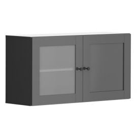 Black Red White Modeo Display Cabinet, 33x100x52cm, Grey (S499-SFW/100/50/30_7-GF/GF) | Display cabinets | prof.lv Viss Online