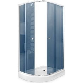 Gotland Eco 195x120x80cm LP-292-120 R Asymmetrical Shower Cabin (With Shelf) Chrome Right | Shower cabines | prof.lv Viss Online