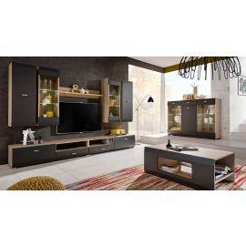 Шкаф Halmar Clif, 46x280x195 см, черный/дуб (FUR-CLIF-SANREM/GRA-KPL) | Комплекты мебели для гостиной | prof.lv Viss Online