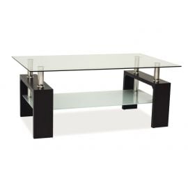 Стеклянный кофейный столик Signal Lisa Basic II, 100x60x55 см, черный (LISABASIC2V) | Стеклянные столы | prof.lv Viss Online