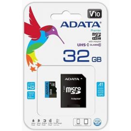 Adata AUSDH32GUICL10A1-RA1 Micro SD Memory Card 32GB, 85MB/s, With SD Adapter Black/Blue | Data carriers | prof.lv Viss Online