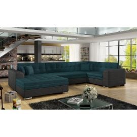 Izvelkams Dīvāns Eltap Damario Dora U Veida 190x340x73cm Kreisais Stūris Tumši Zaļš/Tumši Pelēks (Dam_05) | Izvelkamie dīvāni | prof.lv Viss Online